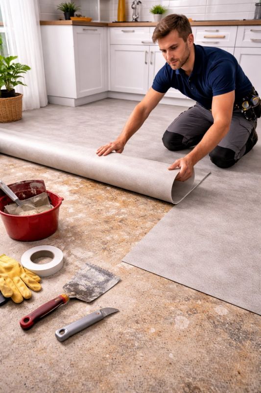 Linoleum Floor Installation in Jamaica Plain, MA
